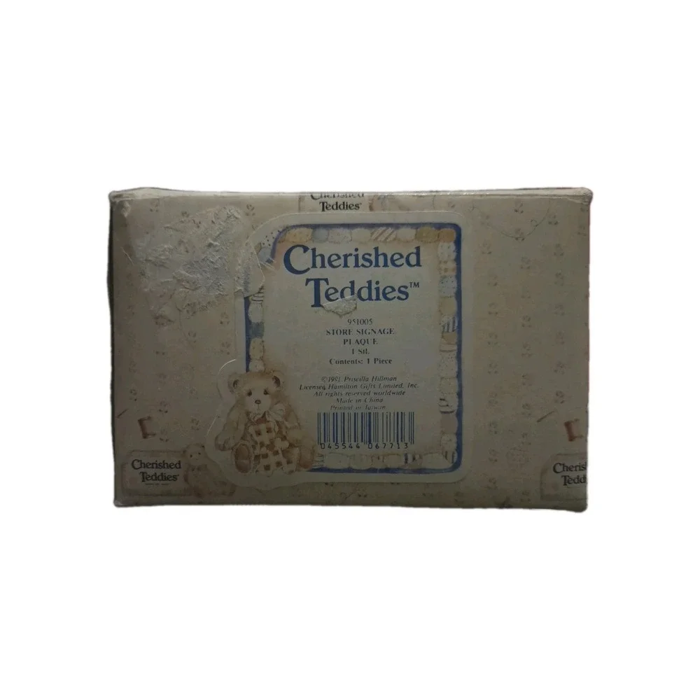 Cherished Teddies Store Signage Plaque‎ 1991 Priscilla Hillman w/Box & Cert